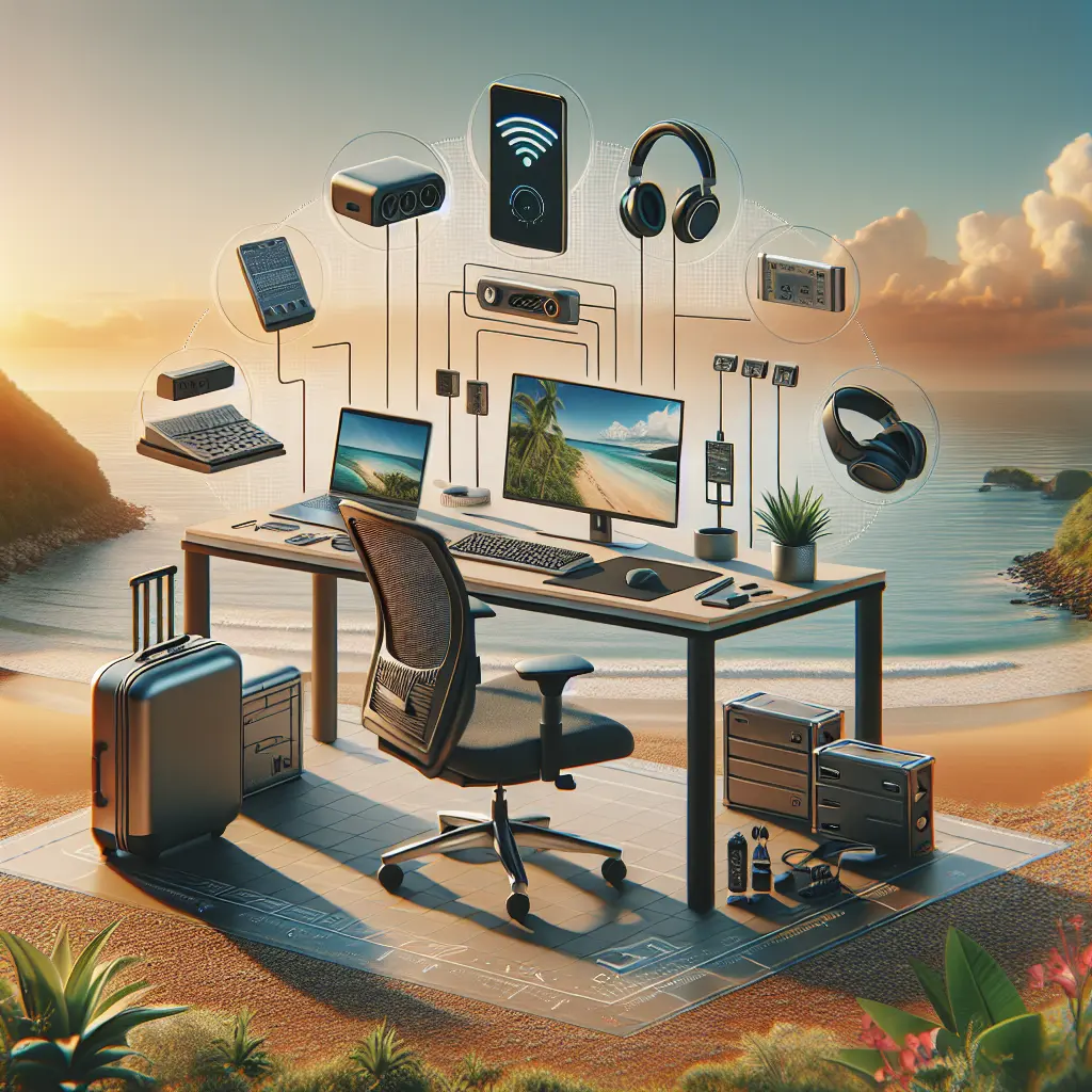 Representation of Creating an Efficient Portable Office for Digital Nomads