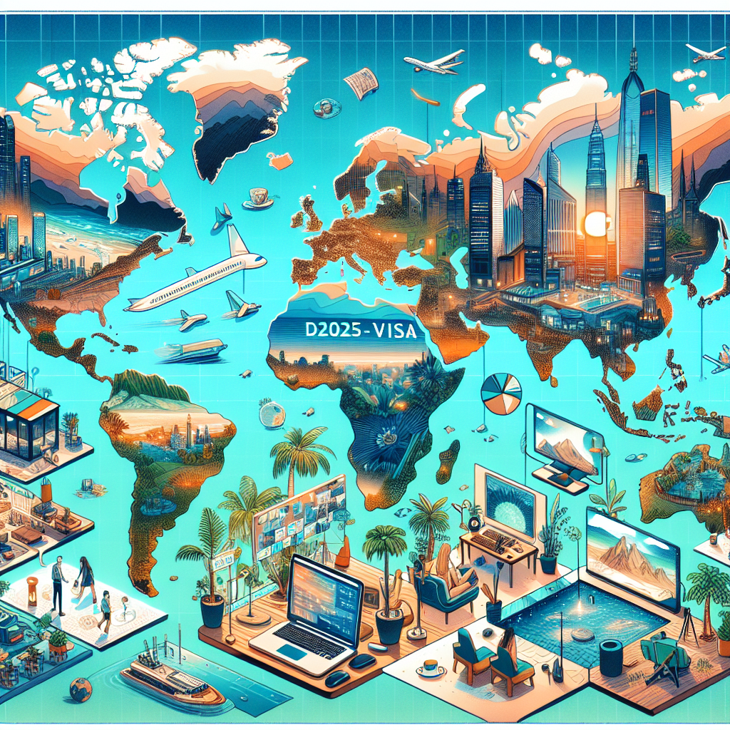 Representation of Top Digital Nomad Visa Destinations with Exceptional Attractions for Remote Work in 2025