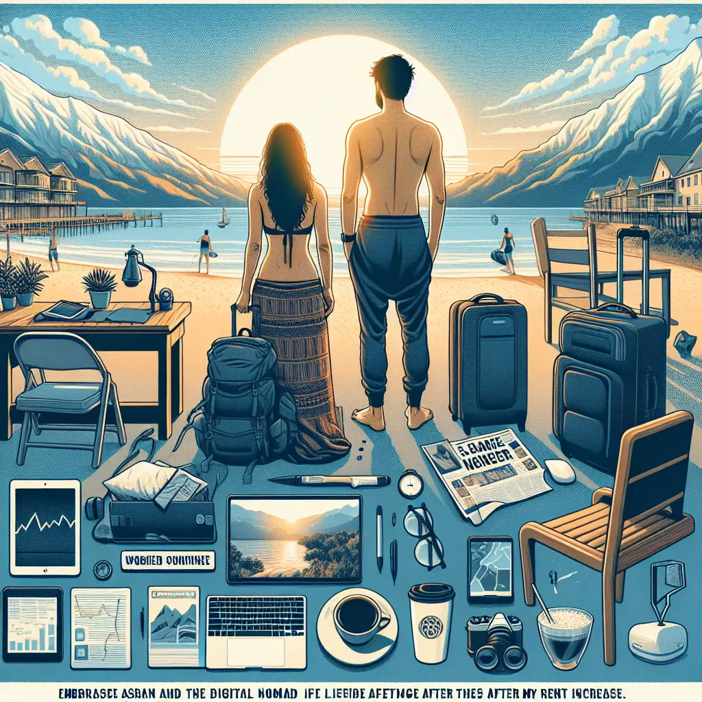 Representation of When Sarah Khan and her husband's rent doubled, they embraced digital nomad life and found stability in a daily routine.